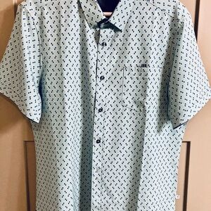 7 Diamonds Blue Casual Button Down Shirt